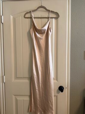 Princess Polly silk midi dress champagne